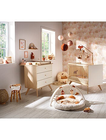 Cameretta completa Camille: lettino 120x60 e cassettiera fasciatoio in finitura - SAUTHON