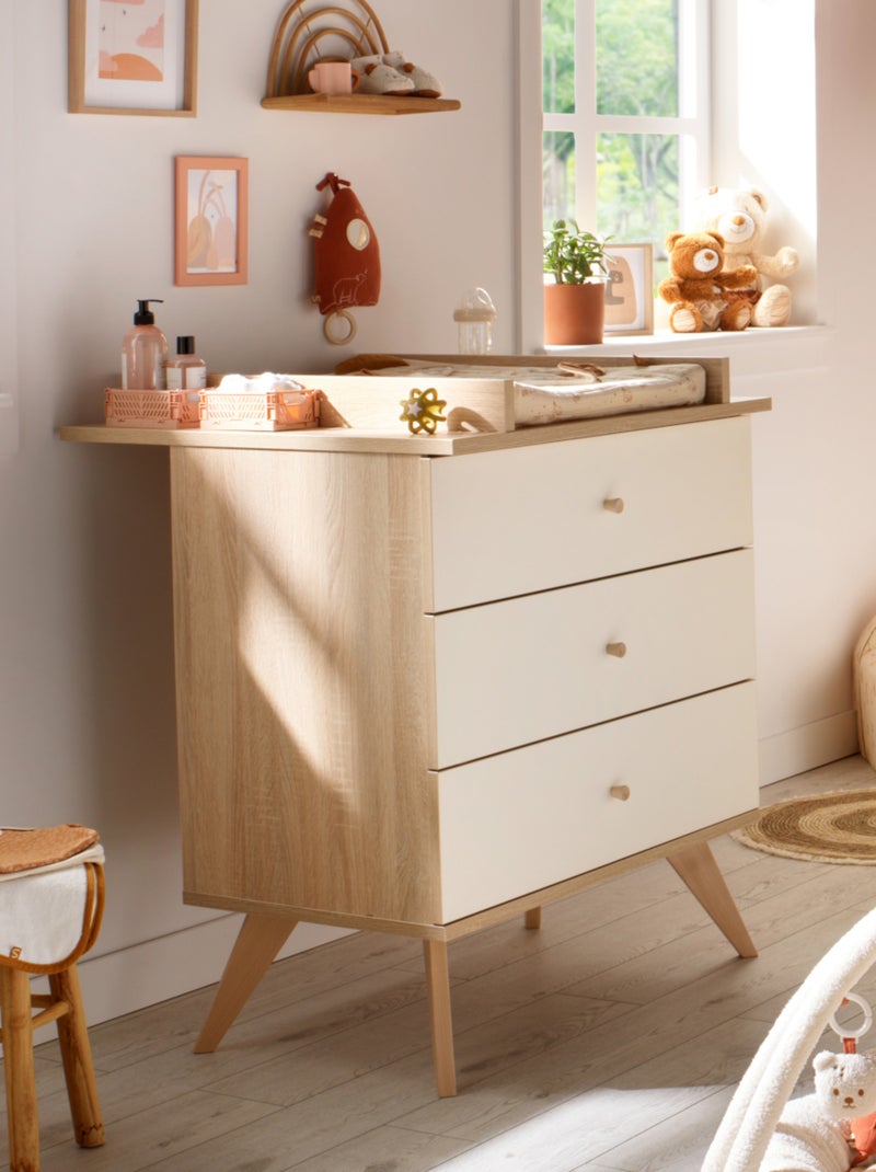 Cameretta completa Camille: lettino 120x60 e cassettiera fasciatoio in finitura - SAUTHON Ecru - Kiabi