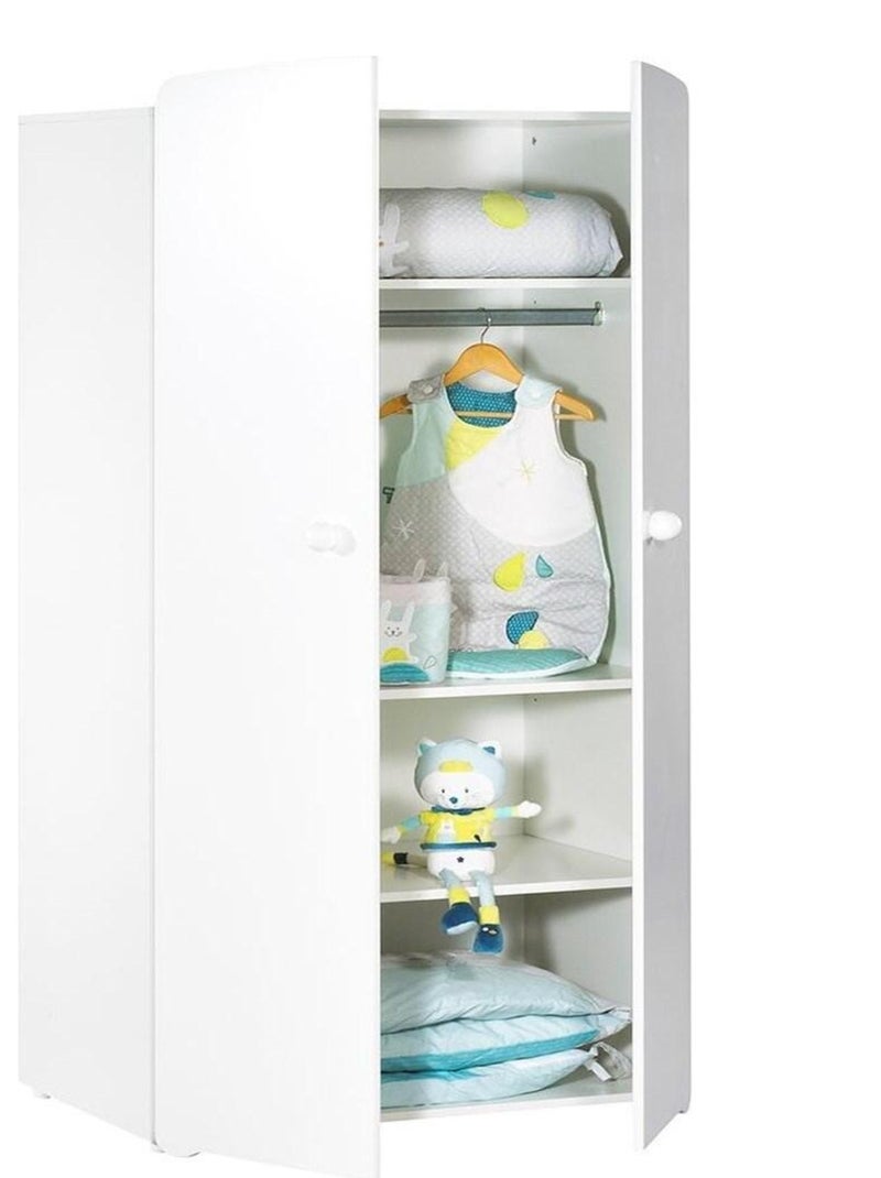 Cameretta completa di letto 120x60cm, cassettiera coprifasciatoio e armadio a 2 - BABYPRICE Bianco - Kiabi