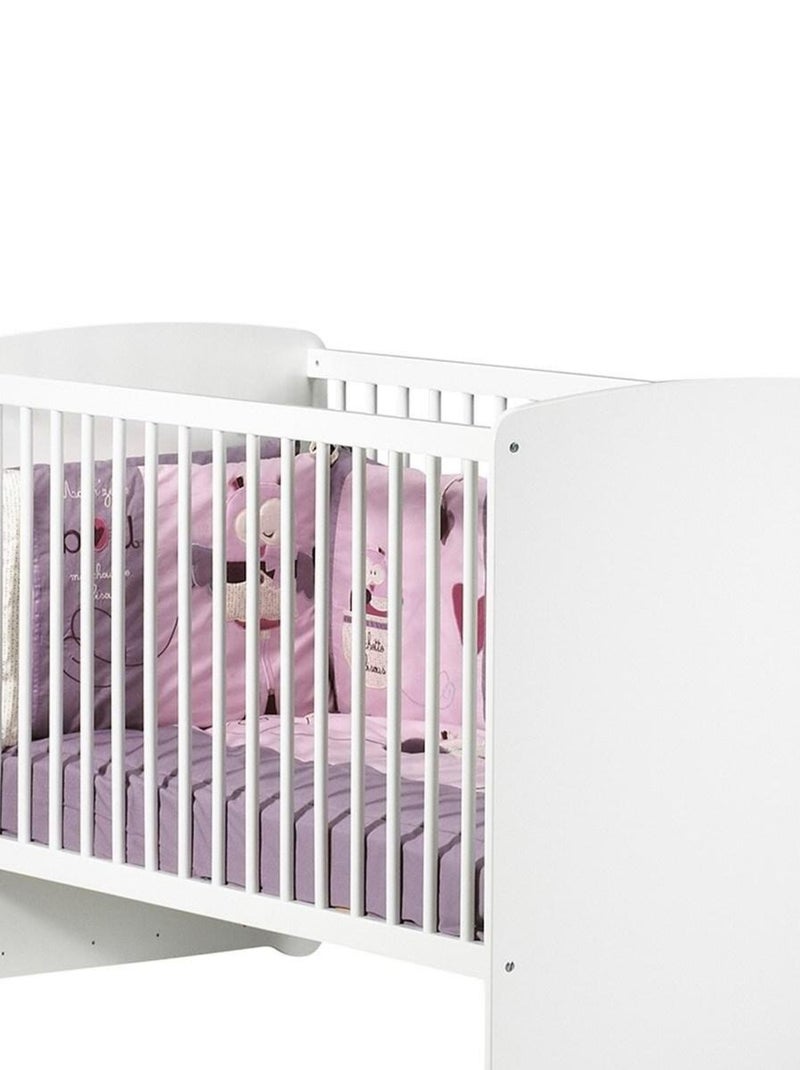 Cameretta completa di letto 120x60cm, cassettiera coprifasciatoio e armadio a 2 - BABYPRICE Bianco Rosa - Kiabi