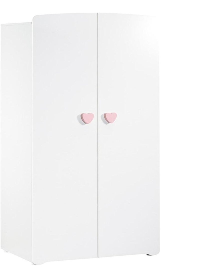 Cameretta completa di letto 120x60cm, cassettiera coprifasciatoio e armadio a 2 - BABYPRICE Bianco Rosa - Kiabi