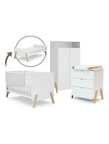 Cameretta completa evolutiva bambini lettino, fasciatoio e armadio PIRATE