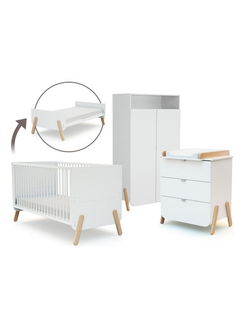Cameretta completa evolutiva bambini lettino, fasciatoio e armadio PIRATE - Kiabi