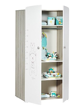 Cameretta completa; letto 120x60, cassettiera e armadio in legno - BABYPRICE