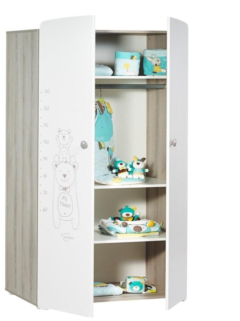 Cameretta completa; letto 120x60, cassettiera e armadio in legno - BABYPRICE Bianco - Kiabi