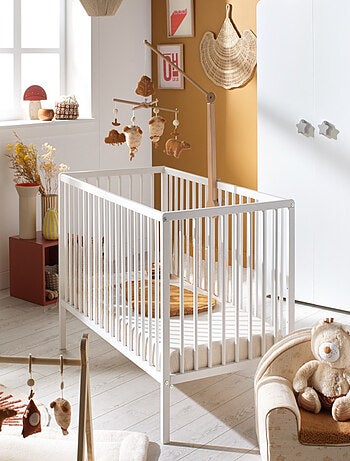 Cameretta completa per bebé con lettino 120x60 con sbarre e cassettiera fasciatoio a tre - BABYPRICE
