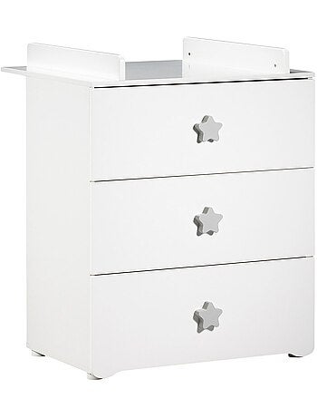 Cameretta completa per bebé con lettino 120x60 con sbarre e cassettiera fasciatoio a tre - BABYPRICE