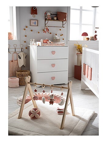 Cameretta completa per bebé con lettino 120x60 con sbarre e cassettiera fasciatoio a tre - BABYPRICE