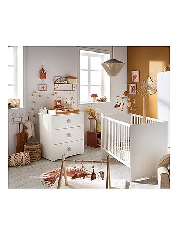 Cameretta completa per neonato con lettino 120x60 e cassettiera fasciatoio a tre - BABYPRICE