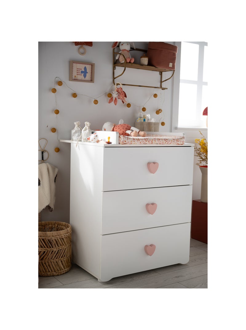 Cameretta completa per neonato con lettino 120x60 e cassettiera fasciatoio a tre - BABYPRICE Rosa - Kiabi