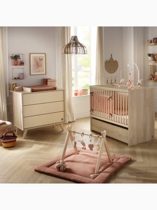 Cameretta Mélinée, letto trasformabile 120x60 cm e fasciatoio a 3 cassetti - Rovere - SAUTHON - Kiabi