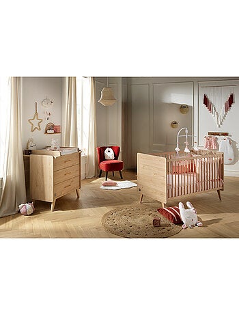 Cameretta trasformabile Arty, letto 140x70cm e unità di cambio - Rovere - SAUTHON