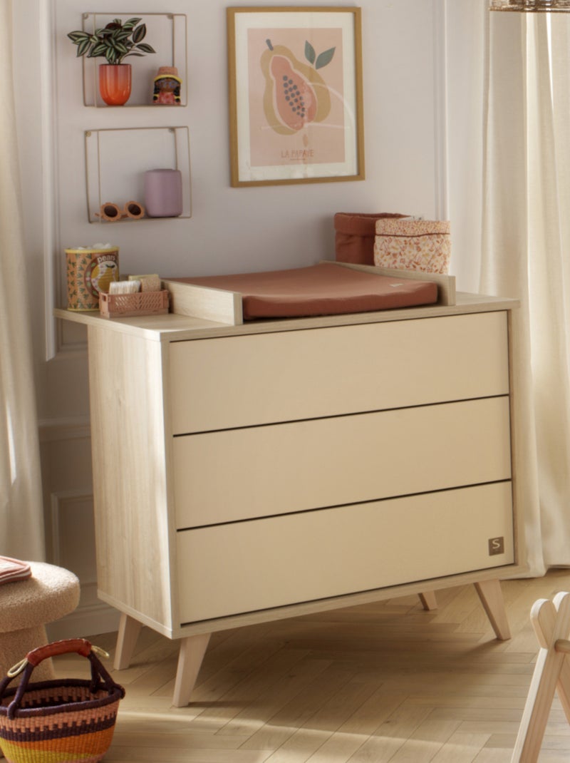 Cameretta trasformabile Mélinée, letto 140x70 trasformabile e fasciatoio a 3 cassetti - - SAUTHON Beige - Kiabi