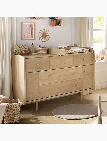 Cameretta trasformabile My Love, letto 140x70 trasformabile e cassettiera - Rovere - SAUTHON