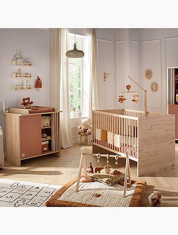 Cameretta trasformabile Tokyo, letto trasformabile 140x70 e cassettiera Claustra - Chêne - SAUTHON