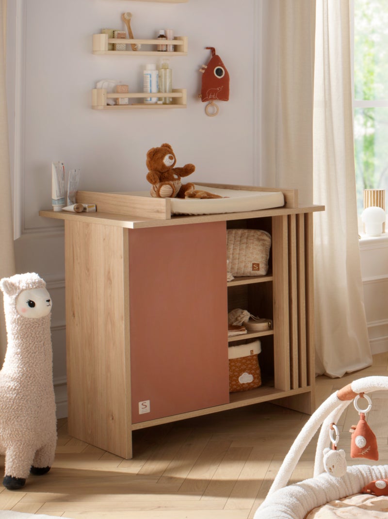 Cameretta trasformabile Tokyo, letto trasformabile 140x70 e cassettiera Claustra - Chêne - SAUTHON Rosso - Kiabi