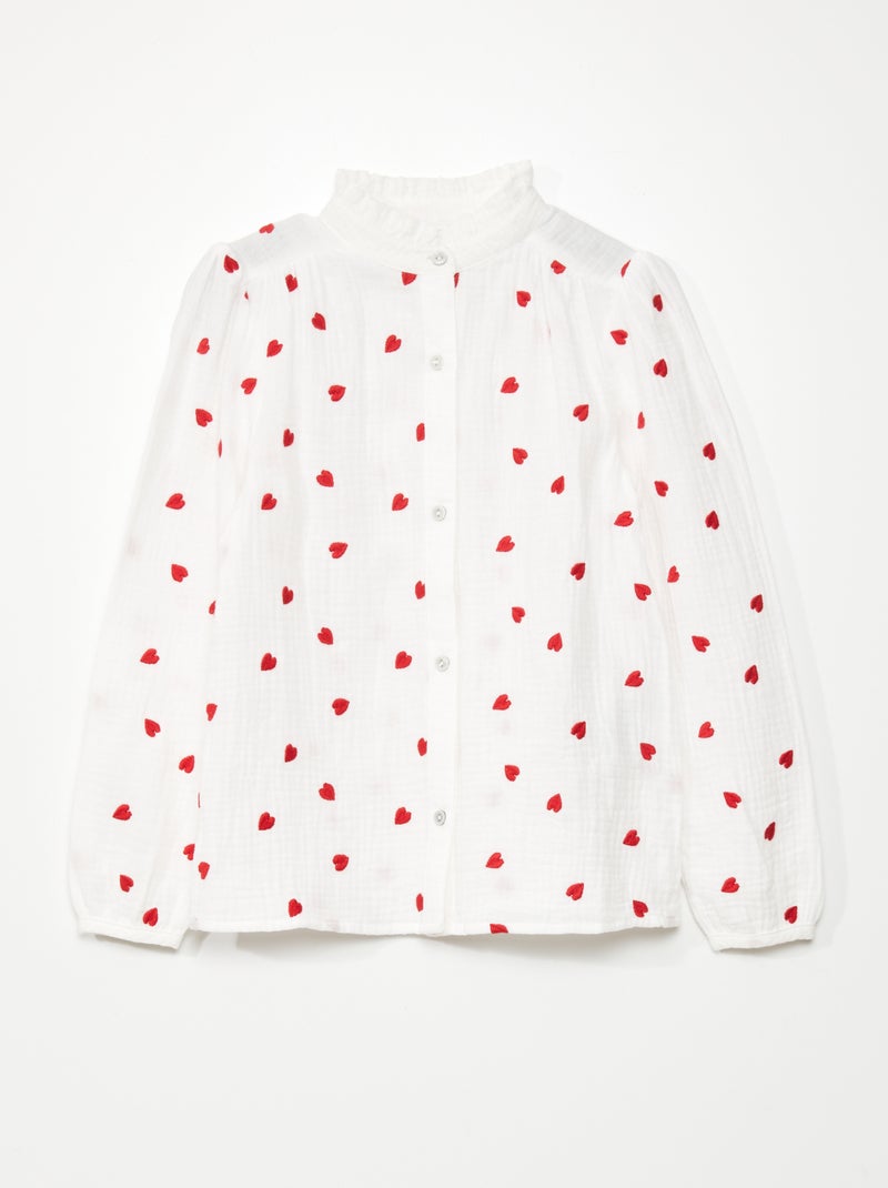 Camicetta a 'cuori' BIANCO - Kiabi