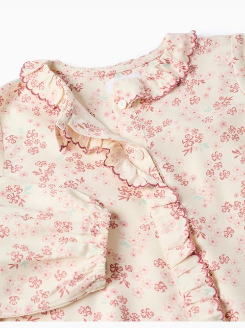 Camicetta a manica lunga floreale con rouches - Kiabi