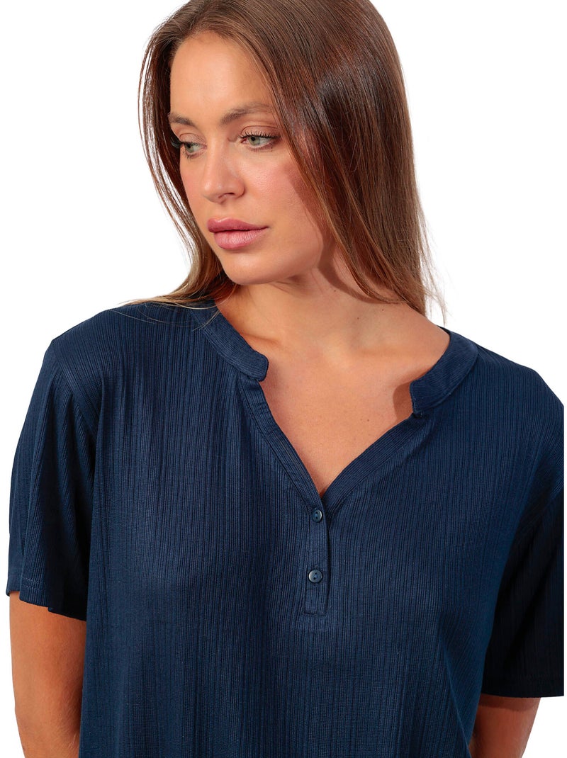 Camicetta a maniche corte da donna ADMAS Blu marino - Kiabi