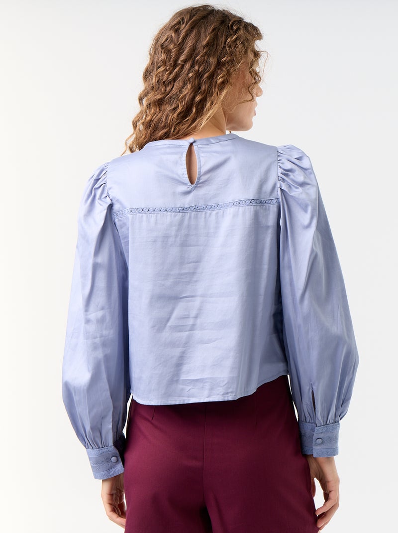 Camicetta a maniche lunghe con ricami Blu - Kiabi