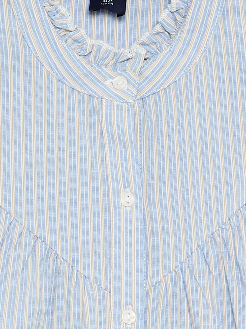 Camicetta a righe con colletto fantasia Blu - Kiabi