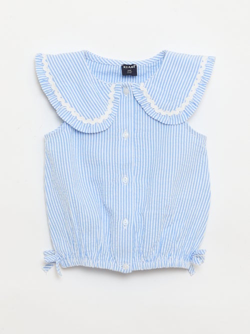 Camicetta a righe in popeline con colletto alla Claudine - Kiabi