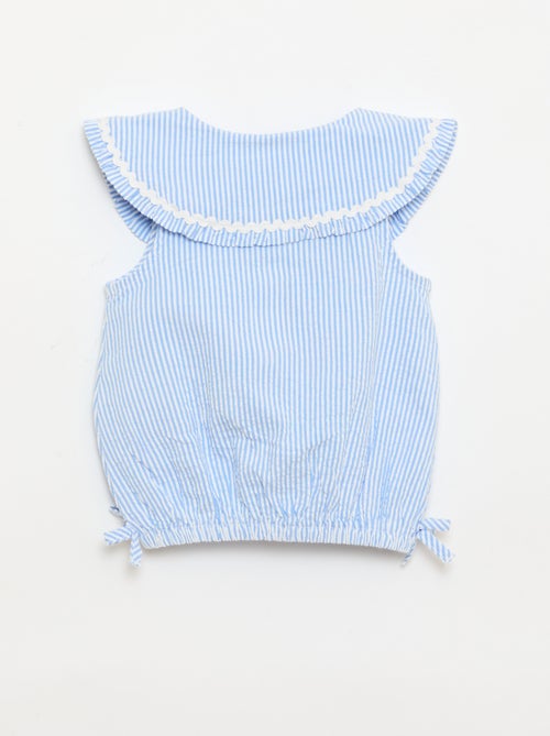 Camicetta a righe in popeline con colletto alla Claudine - Kiabi