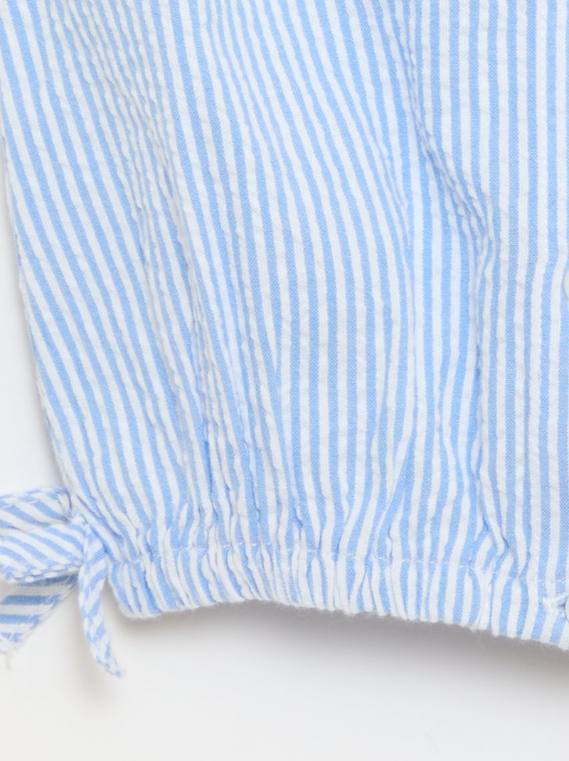 Camicetta a righe in popeline con colletto alla Claudine Blu - Kiabi