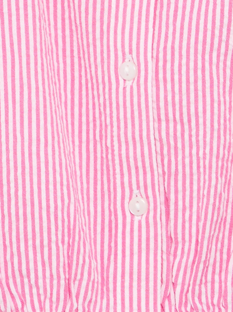 Camicetta a righe in popeline con colletto alla Claudine Rosa - Kiabi