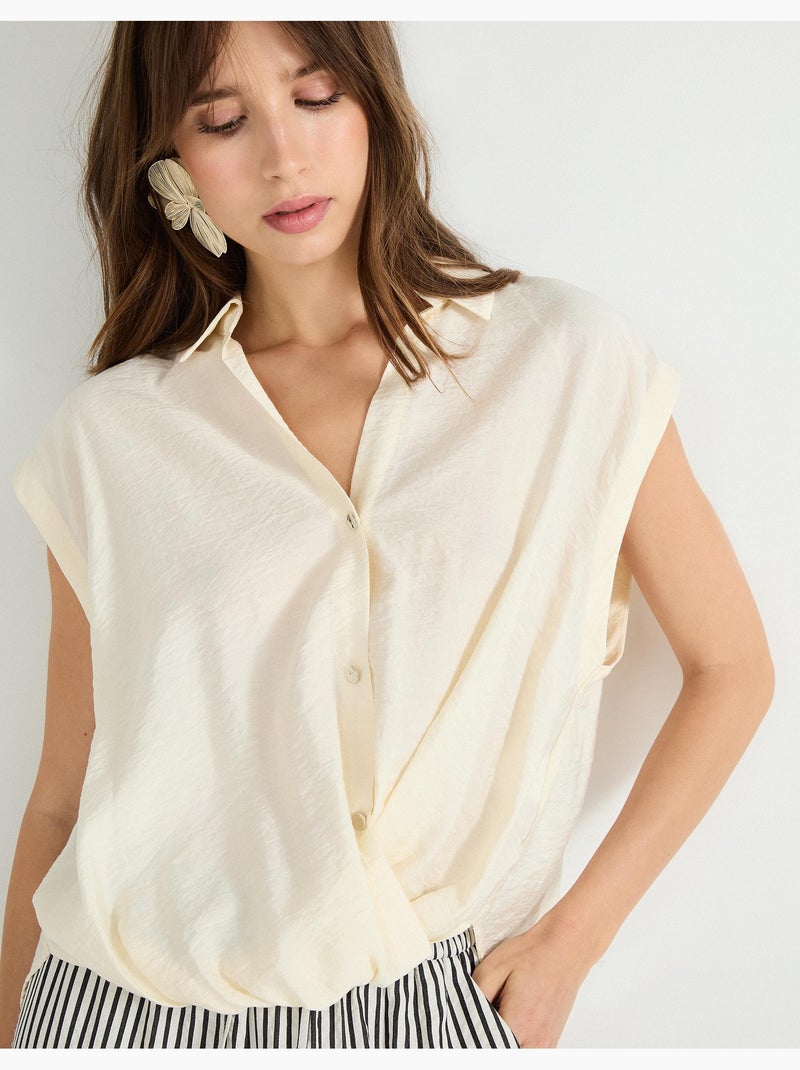 Camicetta annodata da donna, MO Fashion Ecru - Kiabi