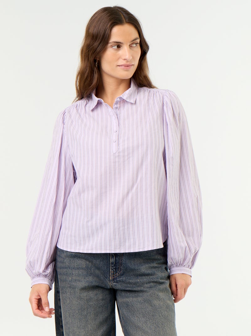 Camicetta con collo abbottonato Viola - Kiabi
