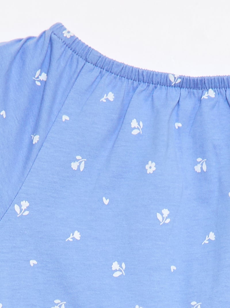Camicetta con collo e fondo maniche elasticizzati - Collezione facile da indossare Blu - Kiabi