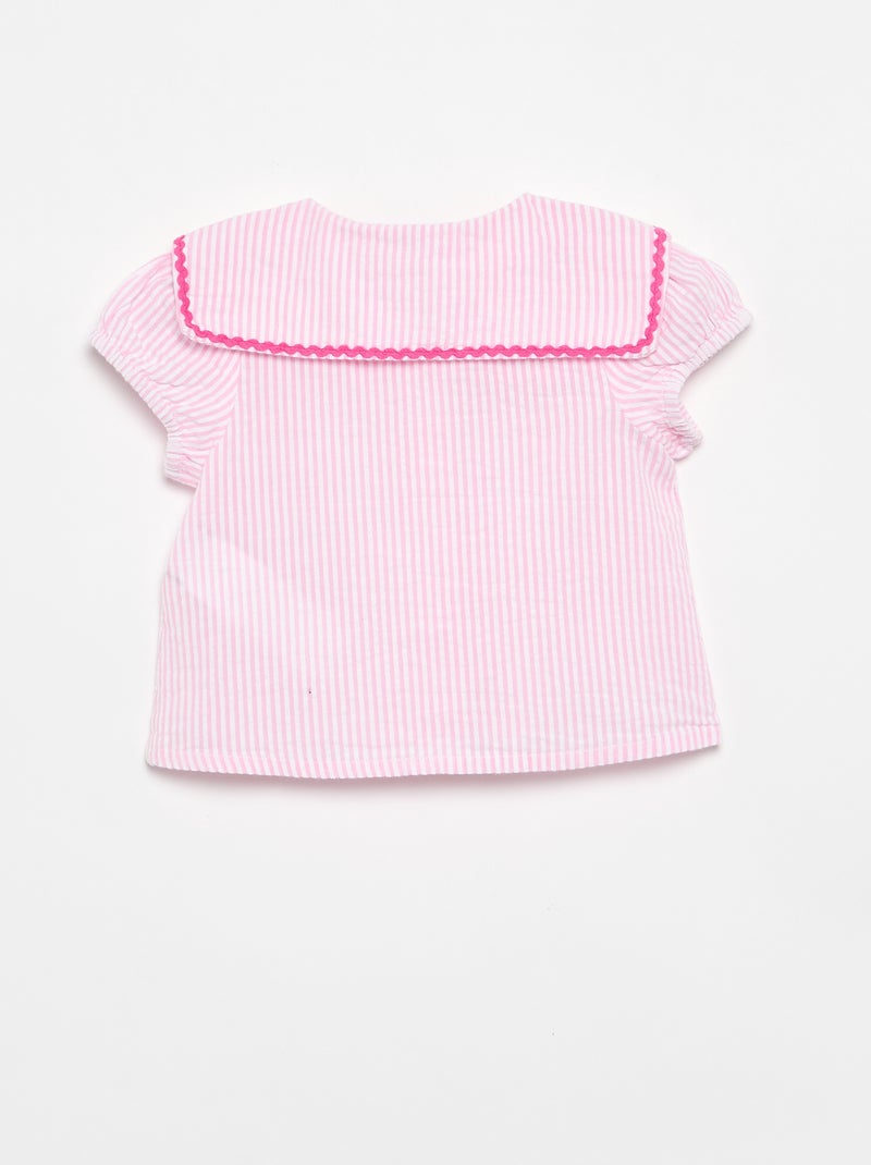 Camicetta con fiocchi a maniche corte Rosa - Kiabi