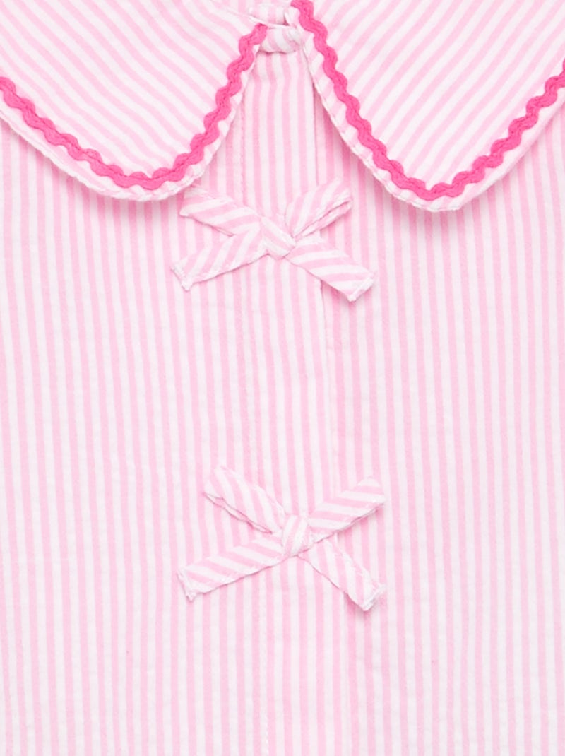 Camicetta con fiocchi a maniche corte Rosa - Kiabi