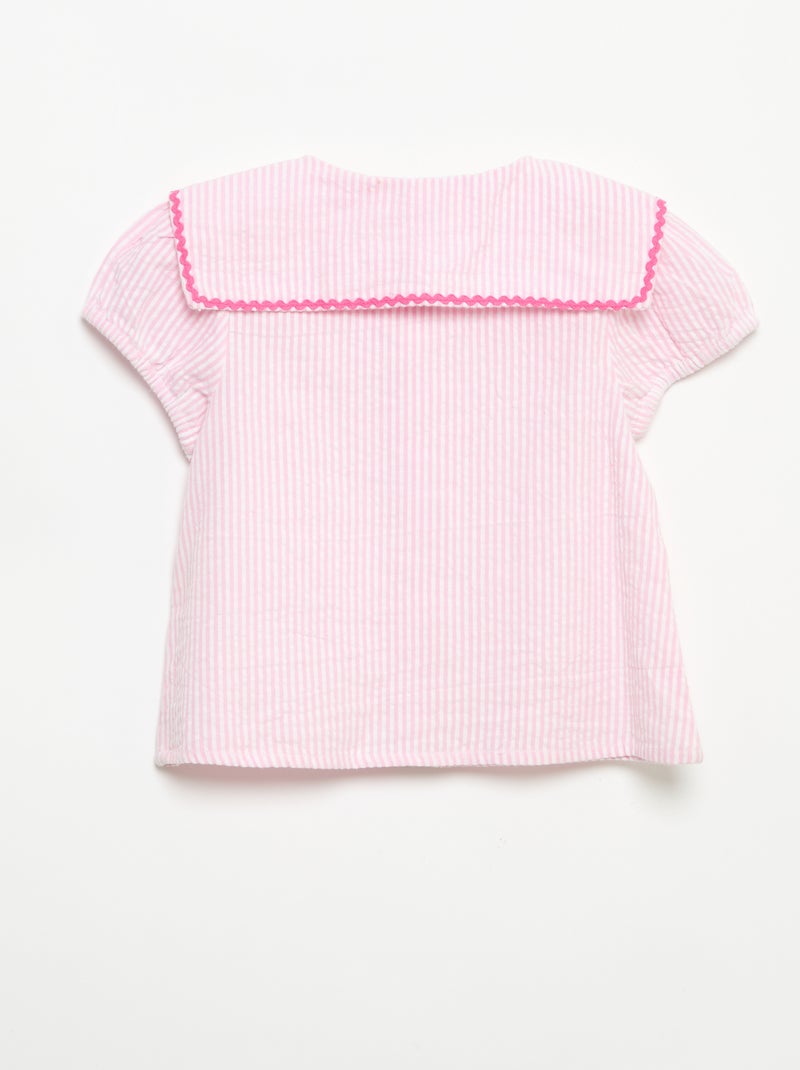 Camicetta con fiocchi a maniche corte Rosa - Kiabi