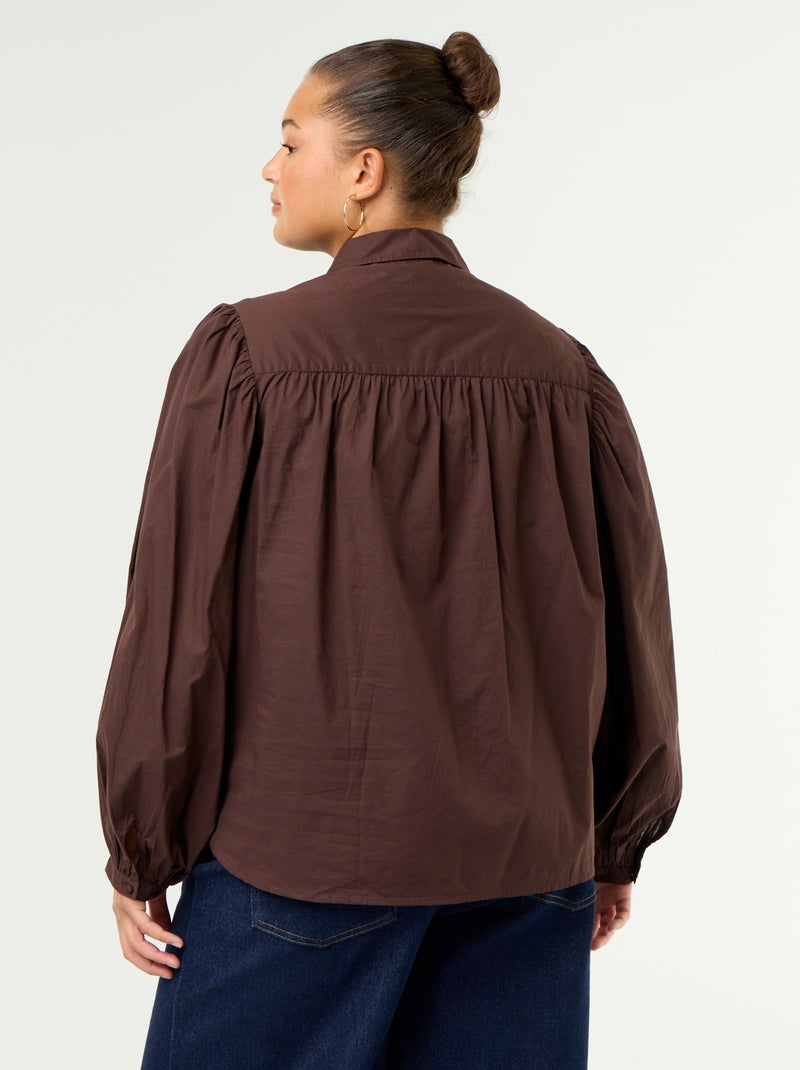 Camicetta con maniche a palloncino Marrone - Kiabi