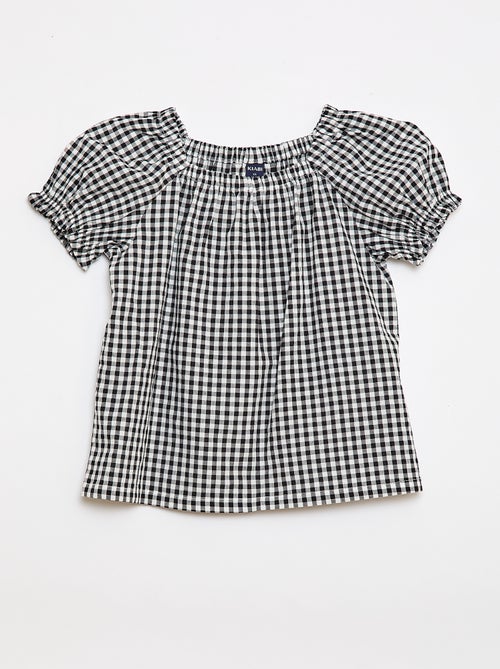 Camicetta con scollo e fondo manica elasticizzati - Collezione facile da indossare - Kiabi