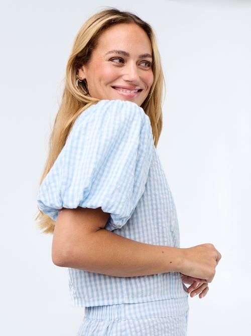 Camicetta cropped in maglia goffrata - Kiabi