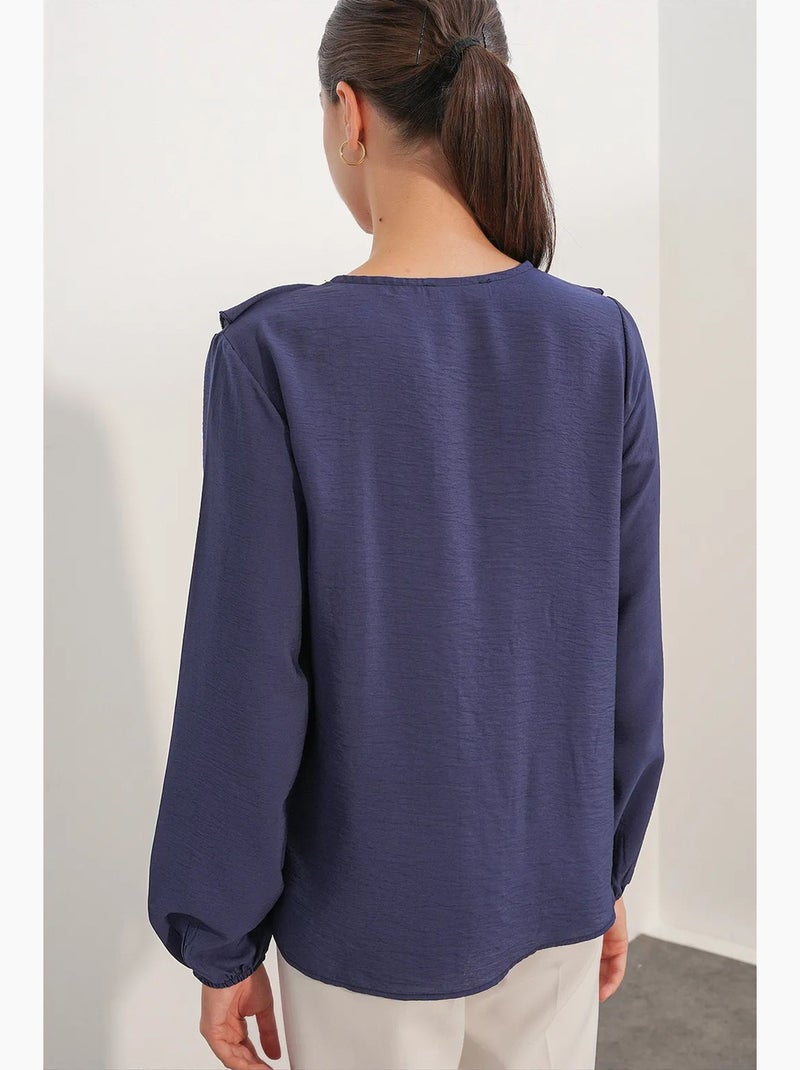 Camicetta da donna in misto viscosa bdart Blu marino - Kiabi