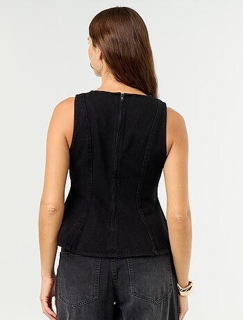 Blusa di jeans senza maniche