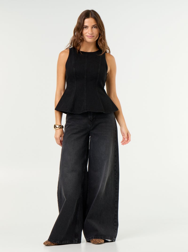 Camicetta di jeans senza maniche Nero - Kiabi