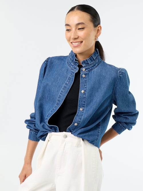 Camicetta in denim con collo a balze - Kiabi Camicetta in denim con collo a balze - Kiabi
