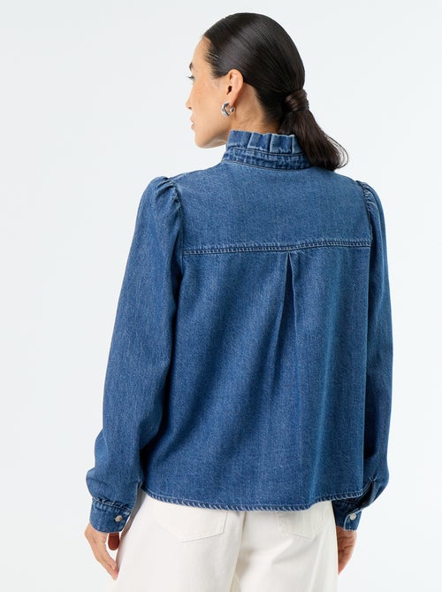 Camicetta in denim con collo a balze - Kiabi Camicetta in denim con collo a balze - Kiabi