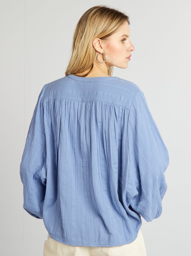 Camicetta in garza di cotone - BLU - Donna - 20.00€ - Kiabi