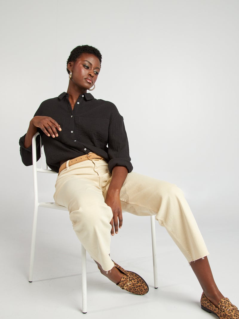 Camicetta in garza di cotone nero - Kiabi