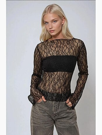 Camicetta in pizzo con scollo a giro hiccup