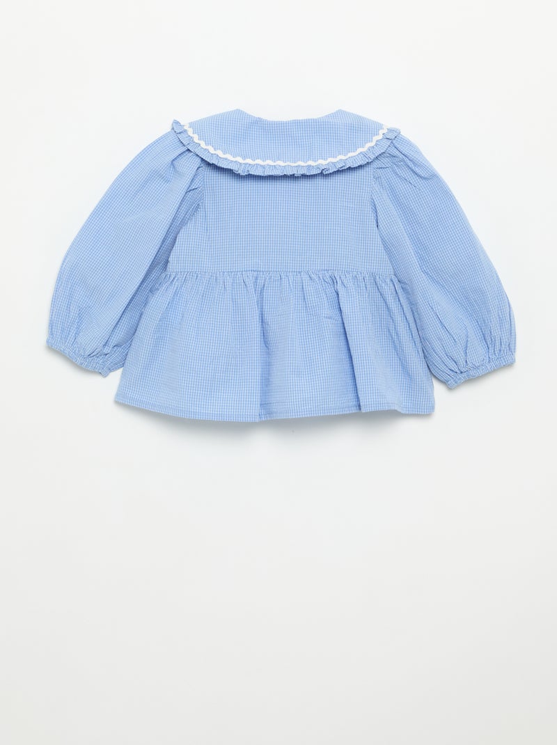 Camicetta in popeline con colletto Claudine Blu - Kiabi