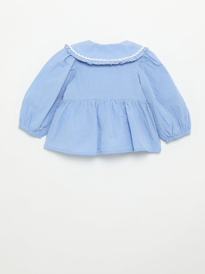 Camicetta in popeline con colletto Claudine Blu - Kiabi