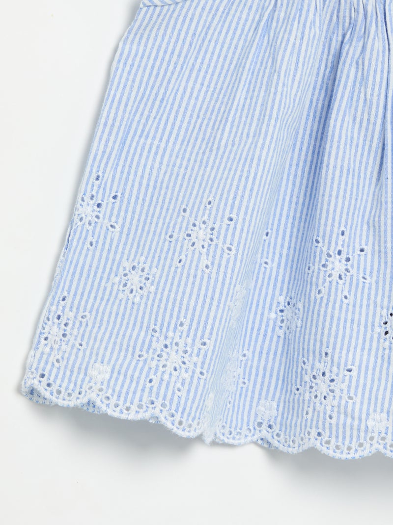 Camicetta in popeline con volant Blu - Kiabi