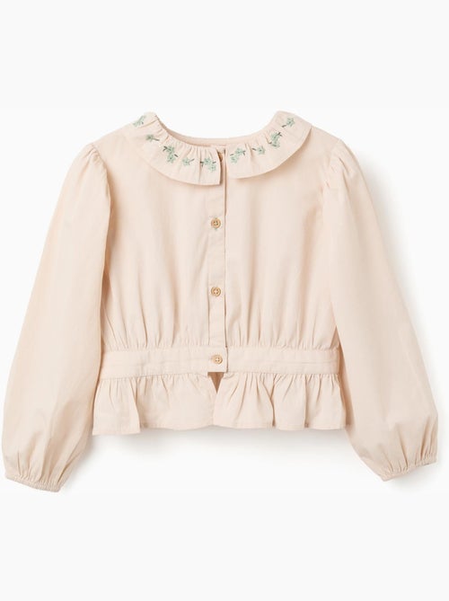 Camicetta in popeline con volant e maniche a palloncino - Kiabi